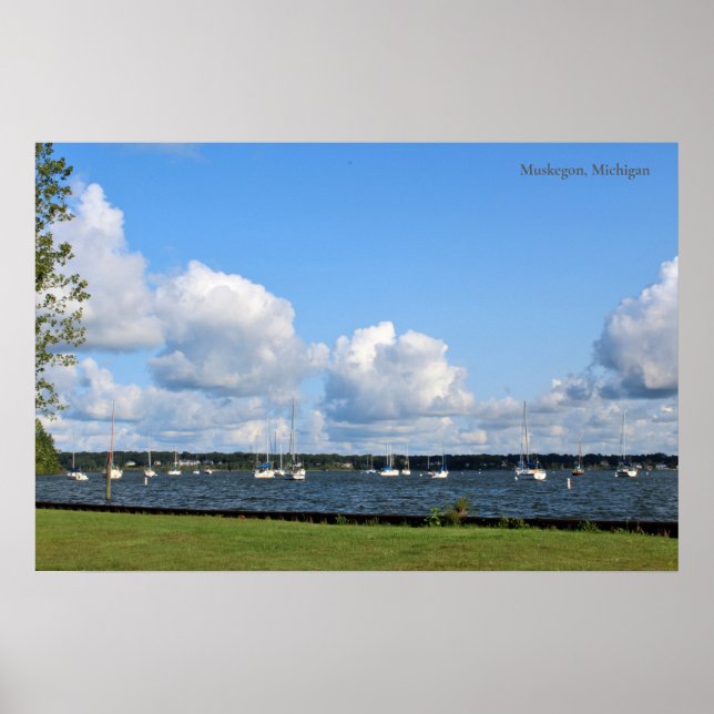 Marina in Muskegon, Michigan Poster (Framsidan)
