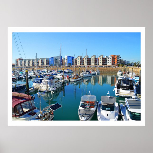 Marina in St Helier, Jersey Poster (Framsidan)
