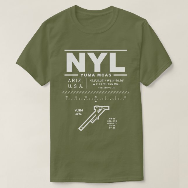 Marina kåren Luft Station MCAS Yuma NYL T-Shirt (Design framsida)
