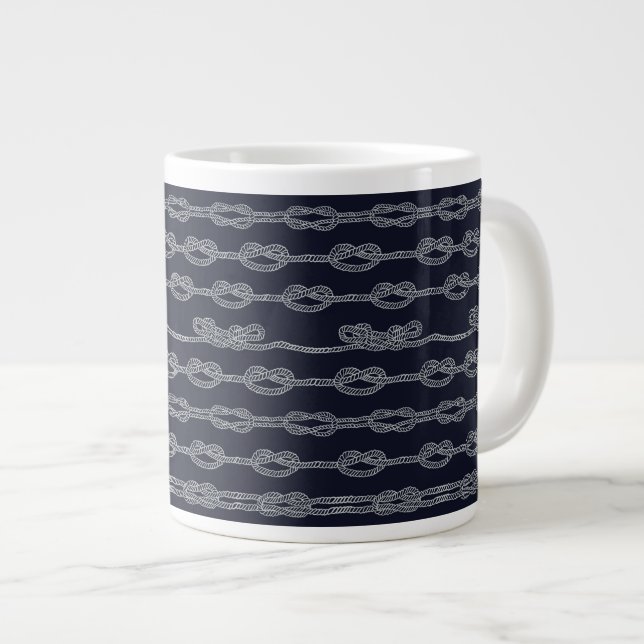 Marina knutar Mönster Jumbo Mugg (Framsida höger)