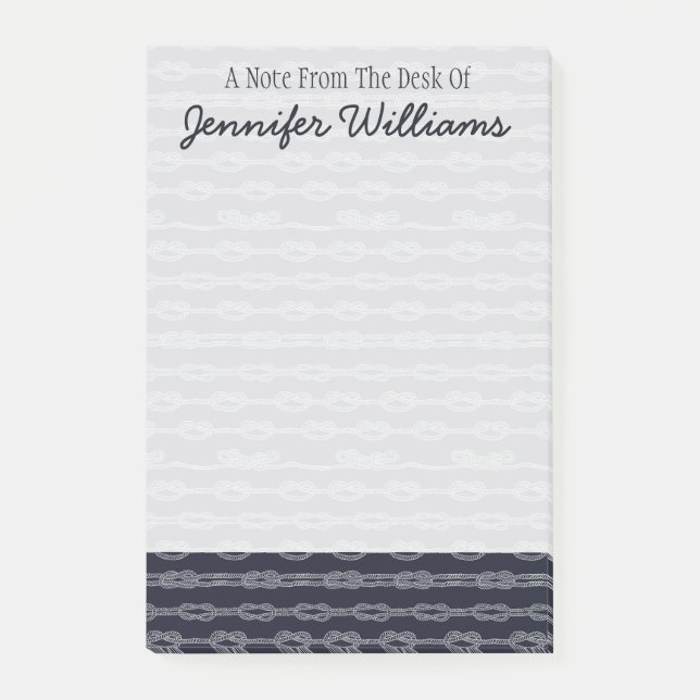 Marina knutar Mönster| Lägg till ditt namn Post-it Block (Framsida)