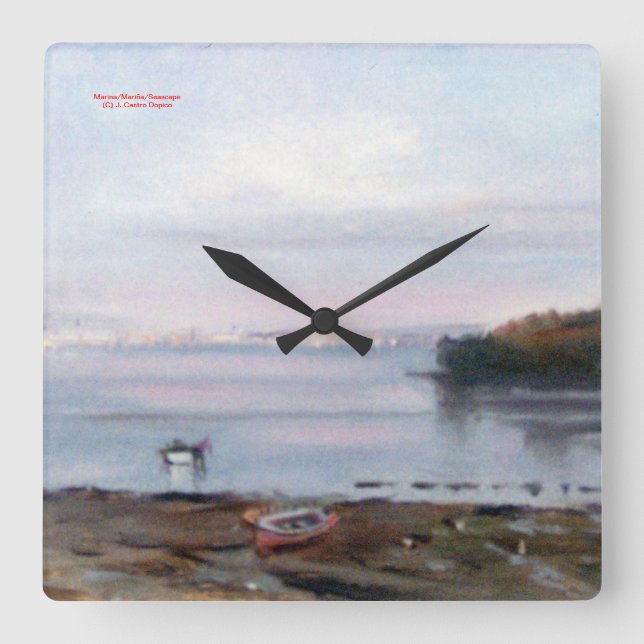 Marina/Mariña/Seascape Fyrkantig Klocka (Framsida)