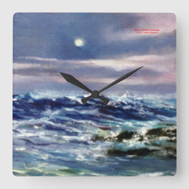 Marina/Mariña/Seascape Fyrkantig Klocka (Framsida)