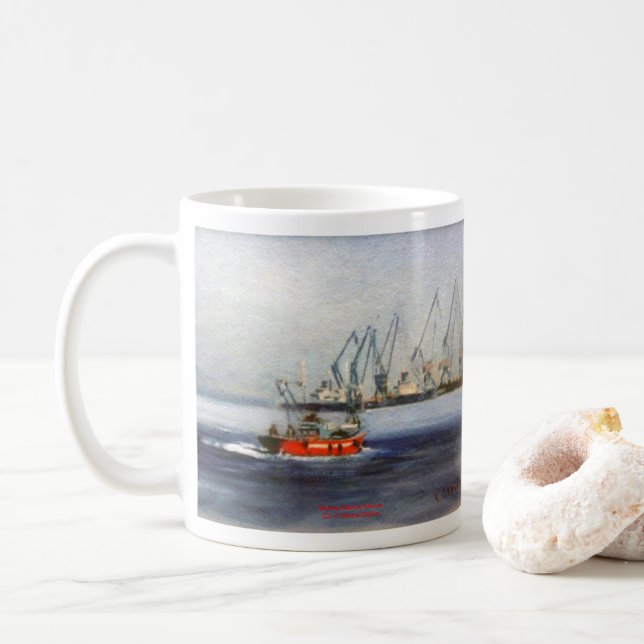 Marina/Mariña/Seascape Kaffemugg (Med munk)