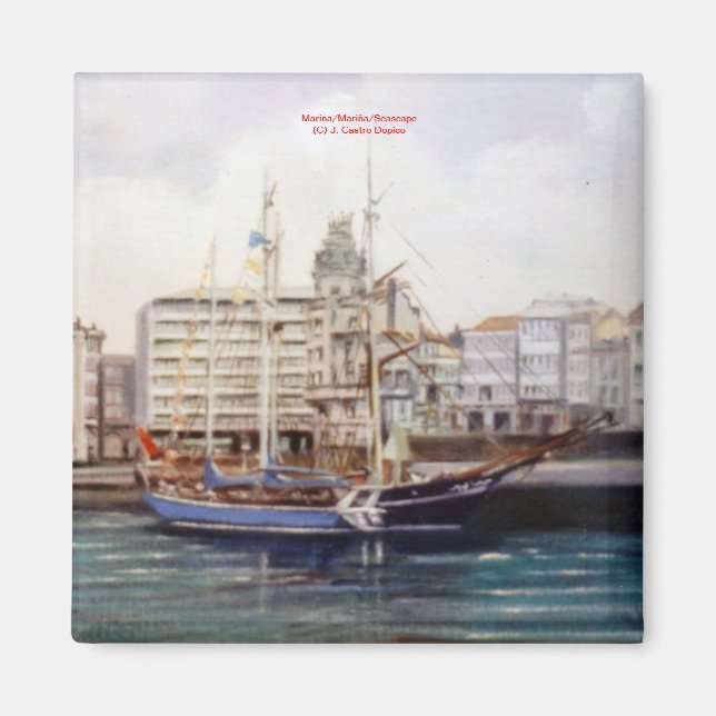 Marina/Mariña/Sjölandskap Magnet (Framsidan)