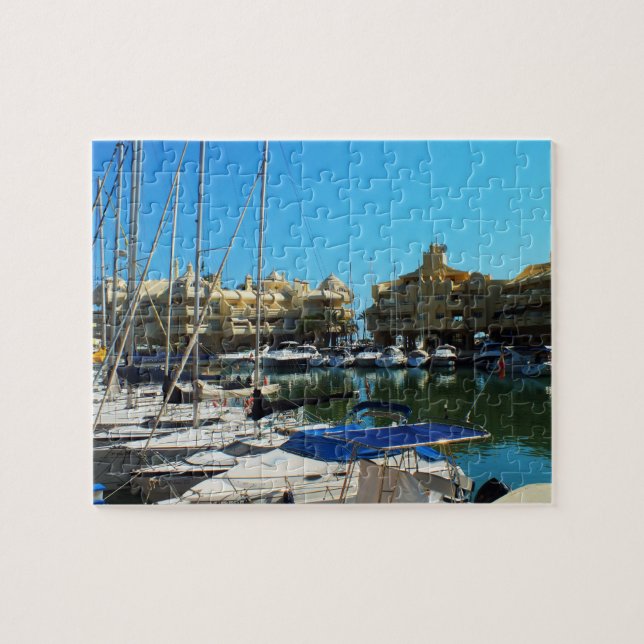 Marina på Benalmadena, Spanien Pussel (Horisontell)
