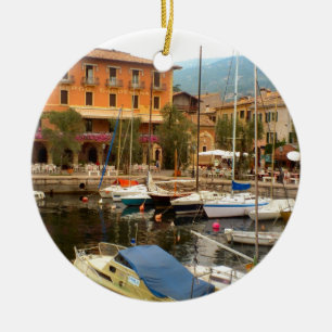 Marina på Menaggio, sjö Como Julgransprydnad Keramik