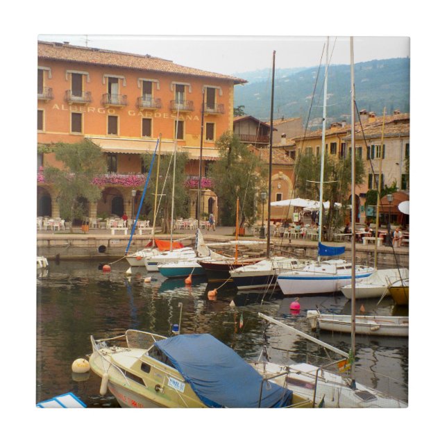 Marina på Menaggio, sjö Como Kakelplatta (Framsidan)