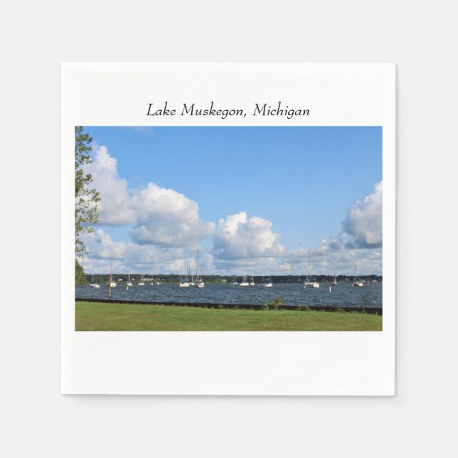 Marina på Sjö Muskegon, MI Pappersservett (Framsidan)