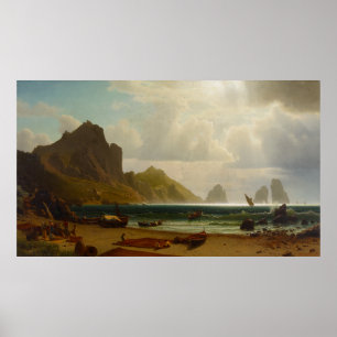 Marina Piccola, Capri av Albert Bierstadt Poster