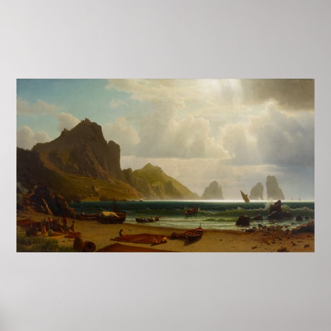 Marina Piccola, Capri av Albert Bierstadt Poster (Framsidan)