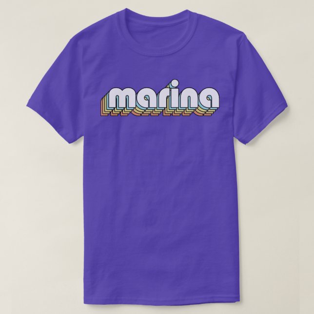 Marina Retro Regbow Typography Faded Stil T Shirt (Design framsida)