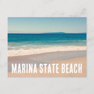 Marina State Beach Retro Stil Foto Vykort