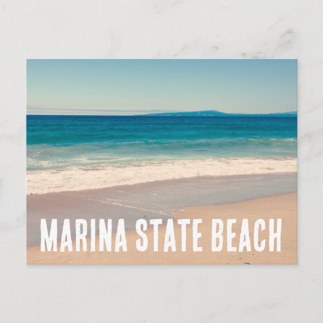 Marina State Beach Retro Stil Foto Vykort (Framsida)
