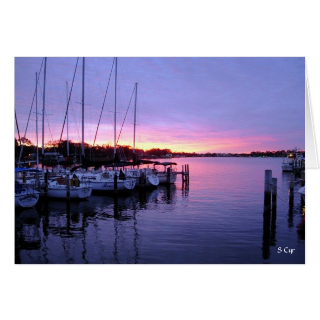 Marina Sunset, S Cyr Hälsningskort (Framsidan Horizontal)