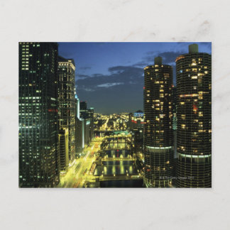 Marina Torn, Chicago River, Wacker Drive Vykort