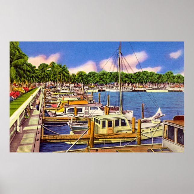 Marina vid Fort Myers, Florida Poster (Framsidan)