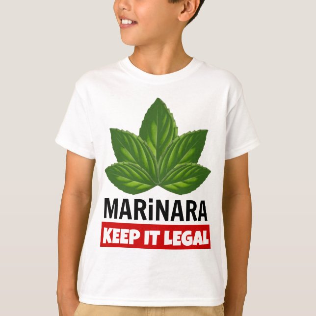 Marinara behålla det lagliga basilikalöv t shirt (Framsida)