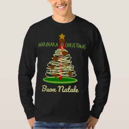 Marinara jul Buon Natale Spaghetti Träd T Shirt