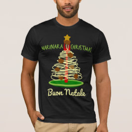 Marinara jul Buon Natale Spaghetti Träd T Shirt