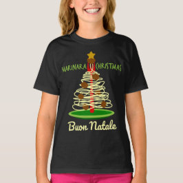 Marinara jul Buon Natale Spaghetti Träd T Shirt