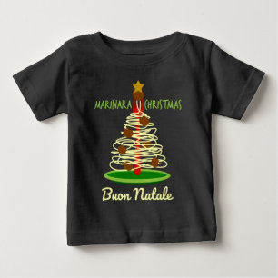 Marinara jul Buon Natale Spaghetti Träd T Shirt