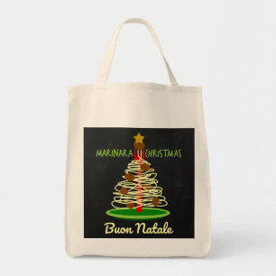 Marinara jul Buon Natale Spaghetti Träd Tygkasse
