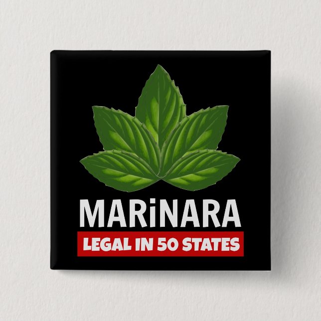 Marinara Legal 50 stater Basil Löv Food Humor Knapp (Framsida)