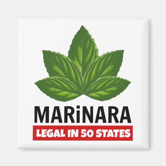 Marinara Legal i 50 stater Basil Löv Magnet (Framsidan)