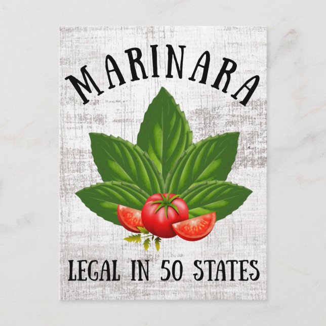 Marinara Legal i 50 stater Basil och Tomater Helg Vykort (Framsida)