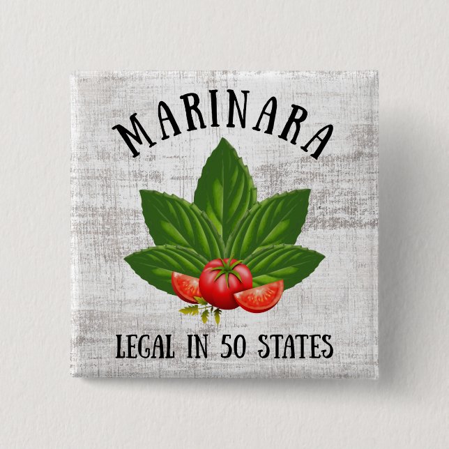 Marinara Legal i 50 stater Basil och Tomater Knapp (Framsida)