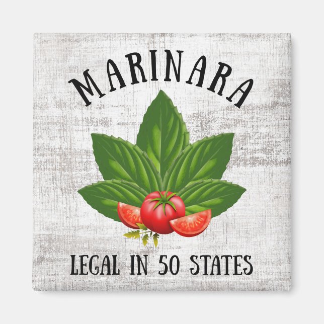 Marinara Legal i 50 stater Basil och Tomater Magnet (Framsidan)
