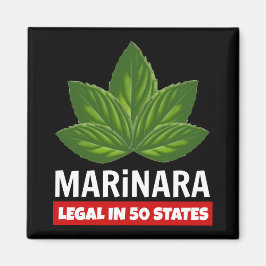 Marinara Legal in 50 States Basil Leaves Magnet