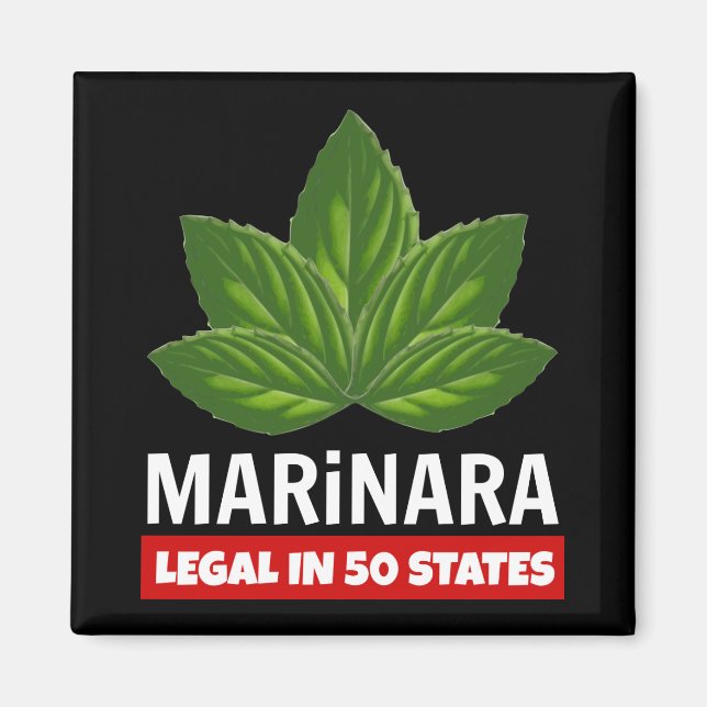 Marinara Legal in 50 States Basil Leaves Magnet (Framsidan)