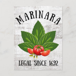 Marinara Legal sedan 1692 Basil Löv Tomates Helg Vykort