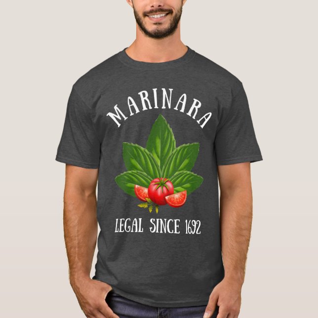 Marinara Legal sedan 1692 Basil Löv Tomates T Shirt (Framsida)