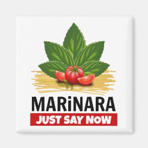 Marinara säger nu: Basil Tomates Spaghetti Magnet