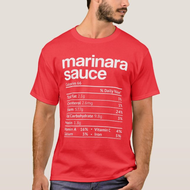 Marinara Sauce Nutrition Fact Funny Thanksgiving C T Shirt (Framsida)