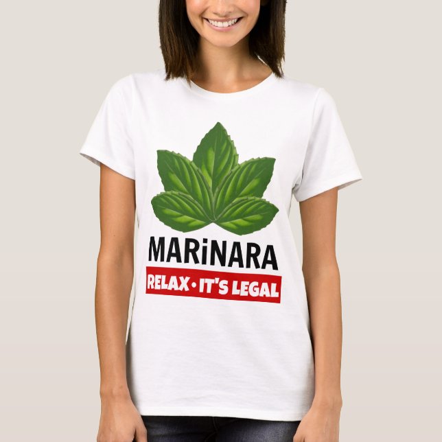 Marinara Slappna av Den rättsliga grunden Lämnar m T Shirt (Framsida)