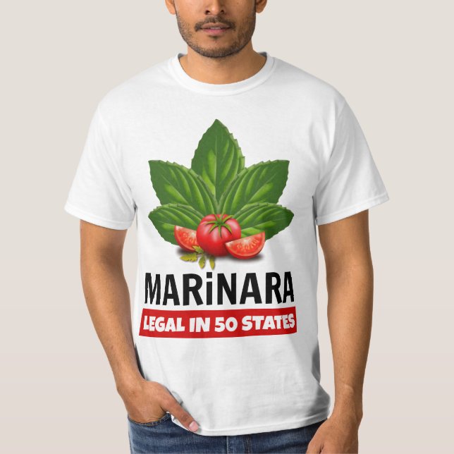 Marinara som är laglig i 50 stater basilika och t shirt (Framsida)