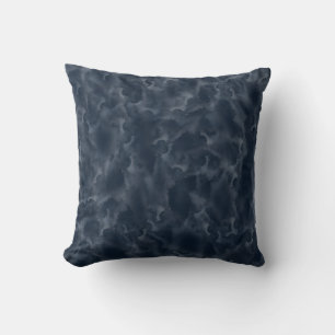 Marinblå Abstrakt Akvarellfläck Elegant Chic Kudde