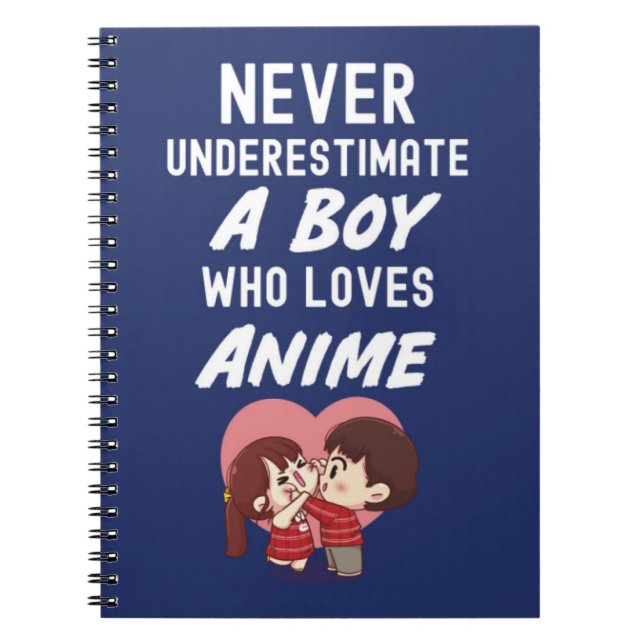 Marinblå Anime-fanpresenter för pojkar och barn Ka Anteckningsbok (Framsidan)