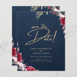 Marinblå Bär Blommig Burgunder Vinter Höst