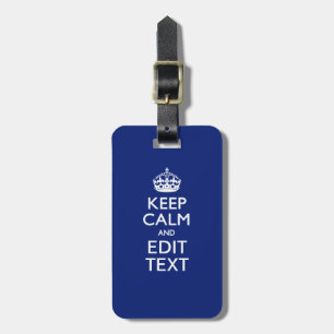 Marinblå behållalugn och har din text bagagebricka
