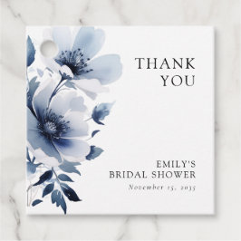 Marinblå Blommig Bröllopsdusch Gåvor Etiketter