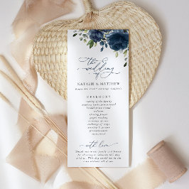 Marinblå blommor, Grönska, Boho, Bröllopsprogram Program