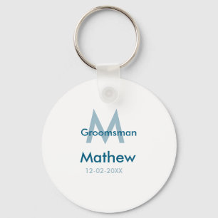 Marinblå bröllesman namn bokstav datum manlig per nyckelring