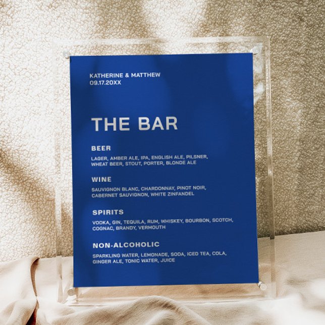 Marinblå Bröllopsbar Poster (Skapare uppladdad)