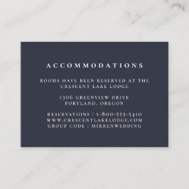 Marinblå enfärgad bröllopsinredning tilläggskort