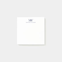 Marinblå Enkel Elegant Modern Monogram